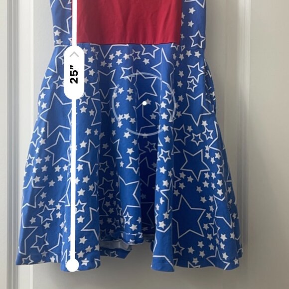 Princess Awesome Girls Dress Size 8 Blue Stars Red “I Will Vote” USA Patriotic - Picture 7 of 8